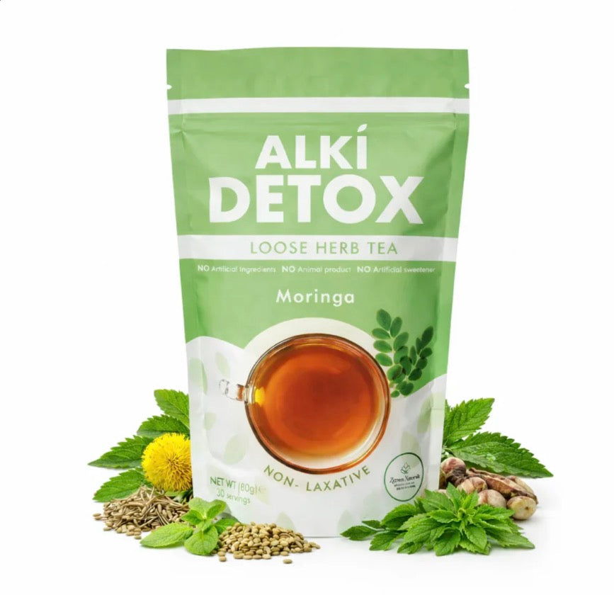 Alki Organic Moringa Herbal Tea (80g) - Caffeine-Free Loose Leaf Blend