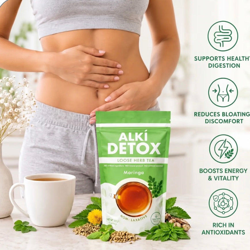 Alki Organic Moringa Herbal Tea (80g) - Caffeine-Free Loose Leaf Blend